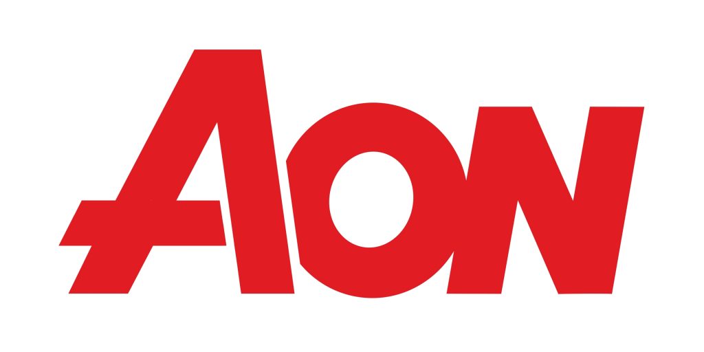 Logo AON rosso su sfondo bianco