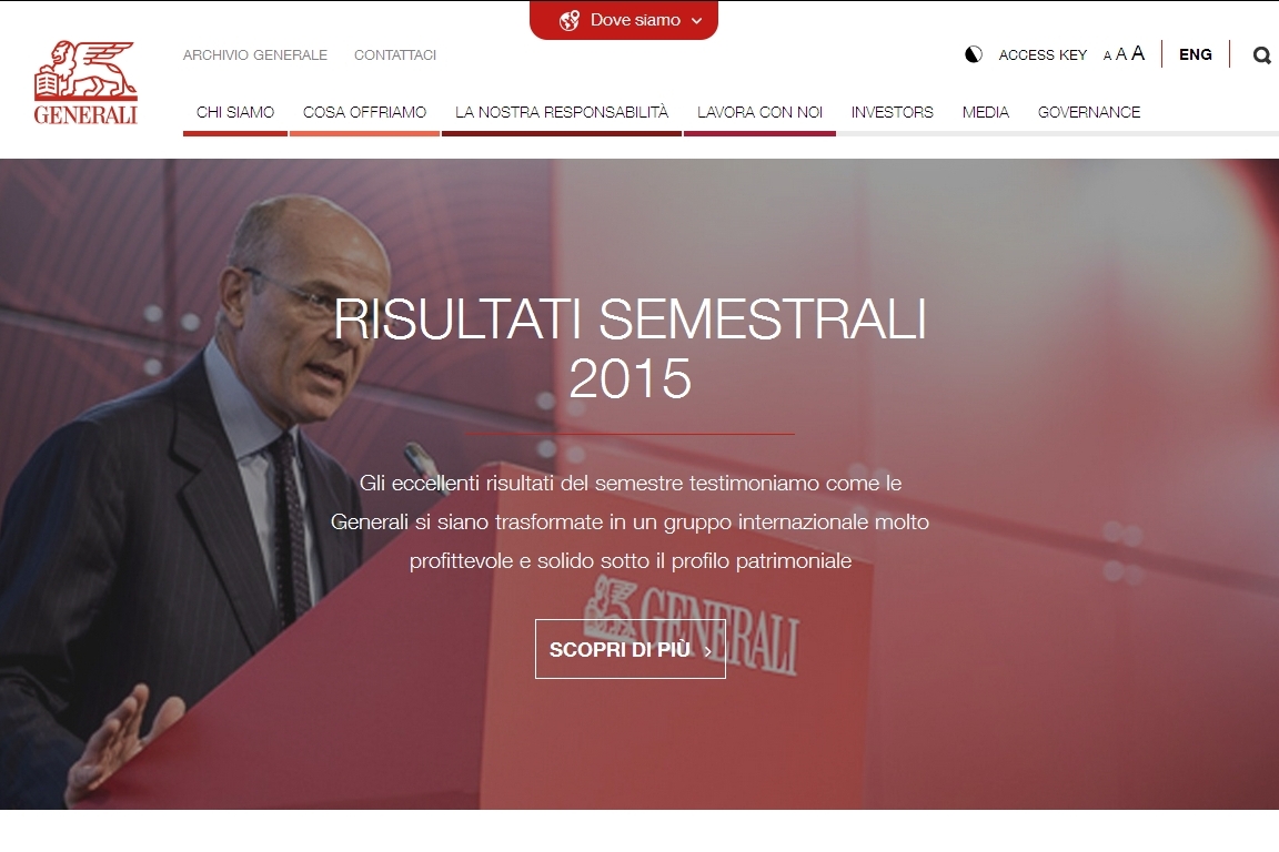 Generali - Home page sito web istituzionale Imc