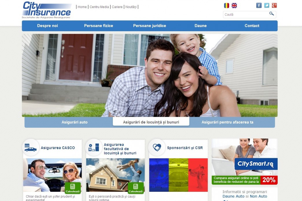 City Insurance - Homepage sito web 2016 Imc