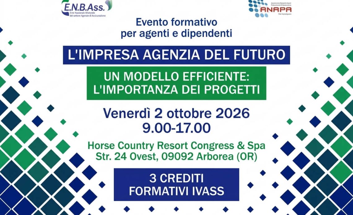 Evento formativo ANAPA ad Arborea il 2 ottobre 2026